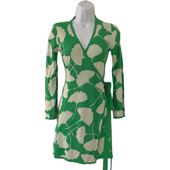 Diane von Furstenberg Dresses & Skirts - Diane Von Furstenberg DVF Target Womens XXS Ginkgo Kelly Green Wrap Dress Tunic
